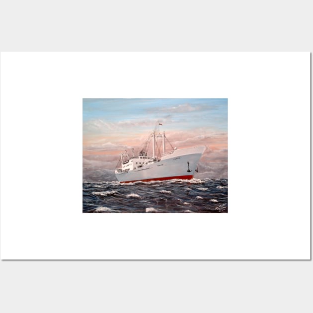 CARGO SHIP VAMOS AT SEA Wall Art by MackenzieTar